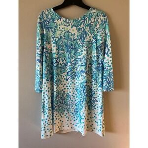 lilly pulitzer marlee one shoulder dress LILLY PULITZER MARLEE ONE SHOULDER SILK DRESS UNDERWATER ESCAPE Caftan 6
